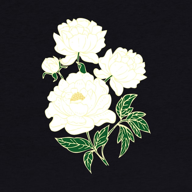 White Peonies by RockettGraph1cs